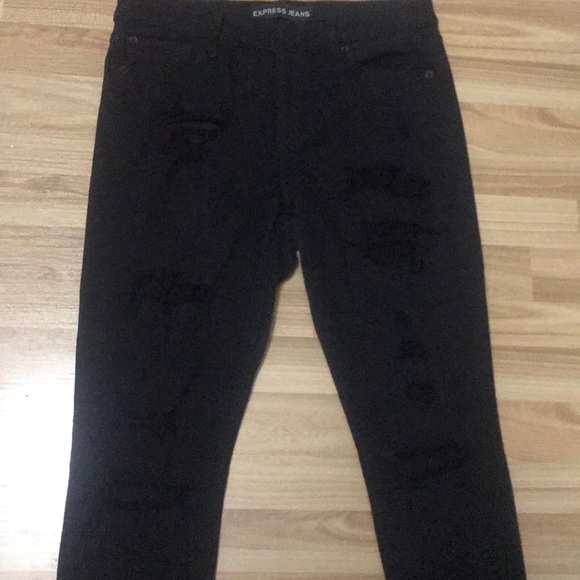 Express Black distress jeans size 8 - Picture 3 of 7